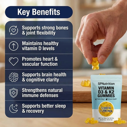 Gominolas de D3 + K2 de SPNutrition (suministro para 30 días)